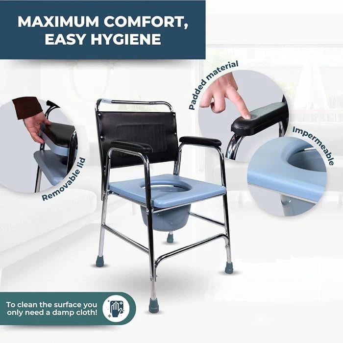 Commode Chair KY-893 – Sturdy, Comfortable & Portable Toilet Solution