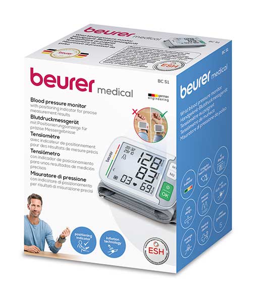 Beurer BC 51 Wrist Blood Pressure Monitor – Compact & Automatic BP Measurement