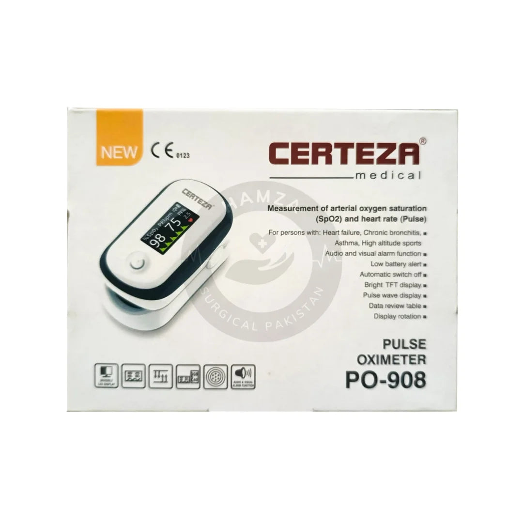 Certeza PO 908 Finger Pulse Oximeter – Accurate Oxygen & Pulse Monitor