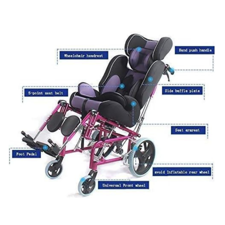 High Backrest Rehabilitation Wheelchair for Children