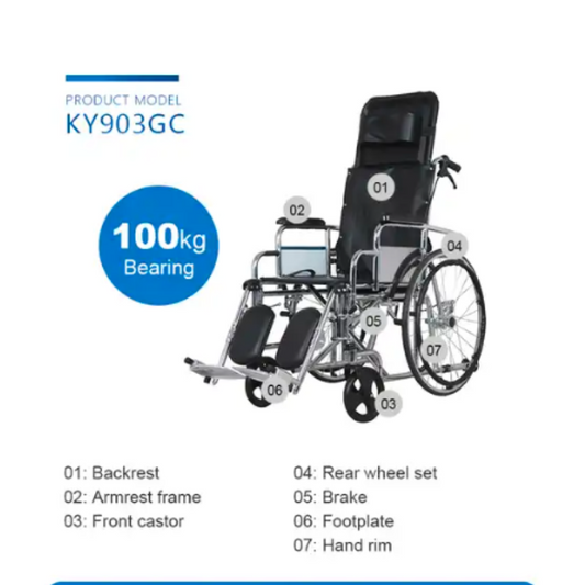 Deluxe Steel Manual Wheelchair full Reclining KY903GC