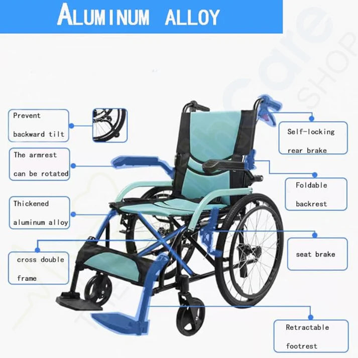 KY-866-L – Lightweight Aluminum Frame Manual Wheelchair