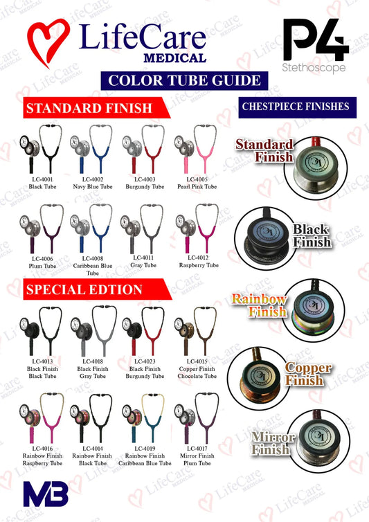 Life Care P4 Professional Stethoscope – Dual Head, Premium Acoustics