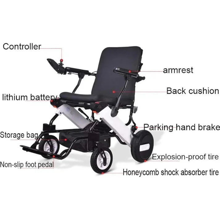 DY-105-LA Electric Wheelchair – Lightweight, Foldable & Comfortable