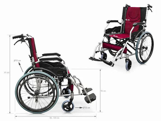 KY-865-20-LAJ – Compact Manual Wheelchair (Lightweight & Foldable)