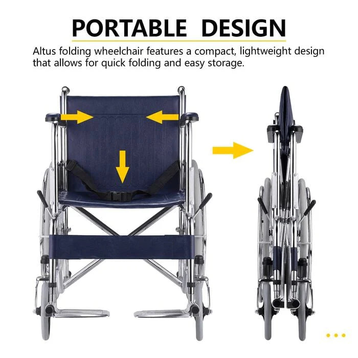 Wheelchair 809B-46 – High Quality Foldable Frame with Fibre Rim