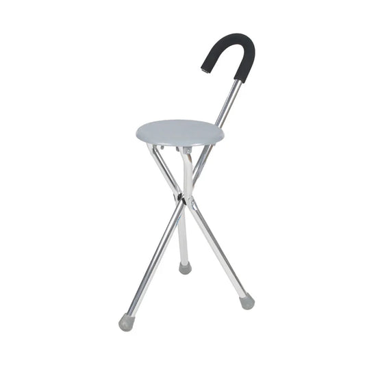 Adjustable Elderly Aluminium Alloy Walking Stick With Seat KY-911L – Dual Function Support & Comfort