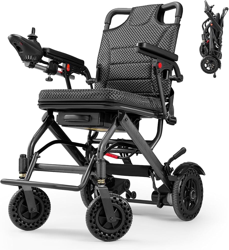 Lightweight Electric Wheelchair – 36 lbs, Foldable, Dual Motors
