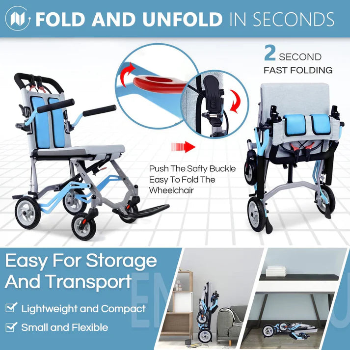 Foldable Lightweight Wheelchair LC-1411 – Durable & Portable Mobility Aid