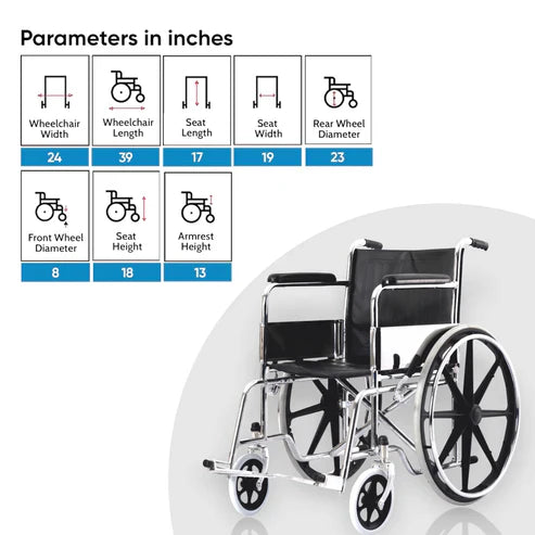 Wheelchair 809B-46 – High Quality Foldable Frame with Fibre Rim