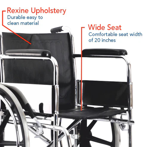 Wheelchair 809B-46 – High Quality Foldable Frame with Fibre Rim