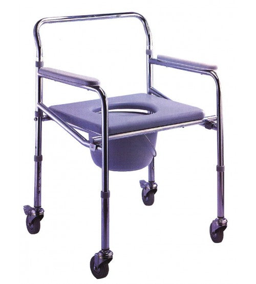 Commode Chair with Wheels KY-697 – Portable Patient Toilet Chair
