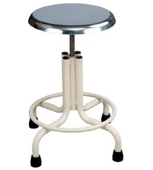 Patient Stool Steel Top – Height Adjustable with Painted Base & 4 Legs