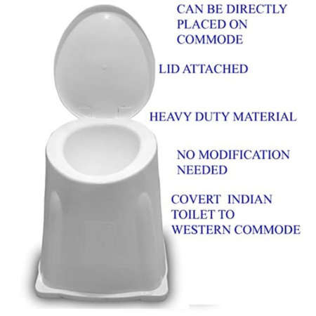 Portable Pakistani Toilet to Western Converter | Commode Chair | Toilet Stool | Adult &amp; Handicap Portable Toilet Seat