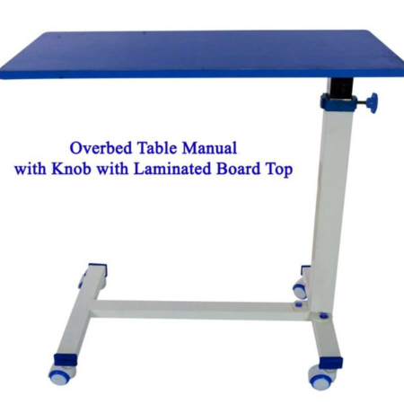Over Bed Table - Pak Made with Knob Adjustments & Laminated Board Top