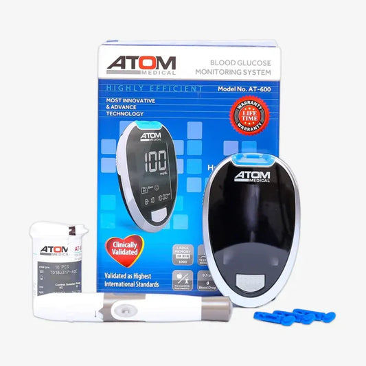 Atom Blood Glucose Sugar Test Meter Kit – AT-600  Accurate, Easy & Fast Diabetes Monitoring