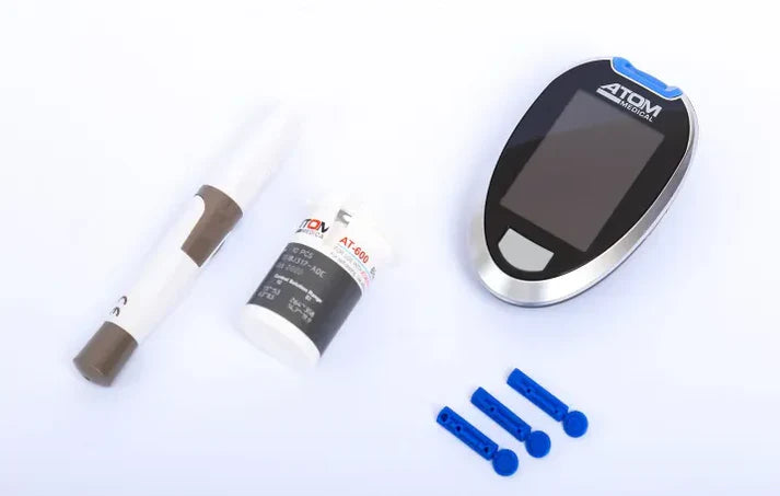 Atom Blood Glucose Sugar Test Meter Kit – AT-600  Accurate, Easy & Fast Diabetes Monitoring