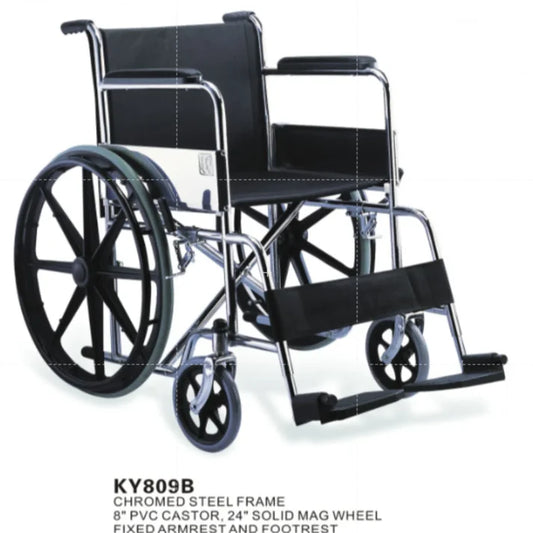 Wheelchair 809B-46 – High Quality Foldable Frame with Fibre Rim