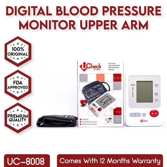 Ucheck Digital Blood Pressure Monitor Upper Arm – UC-8008 Blood Pressure Machine
