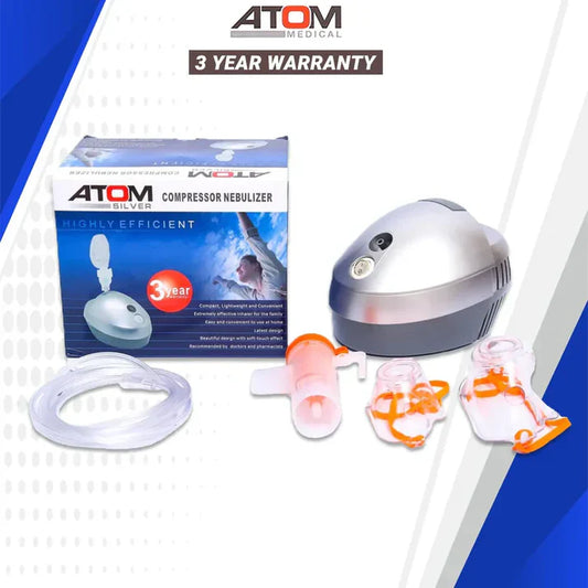 Atom Compressor Nebulizer – Home Use Respiratory Therapy with Free Accessories