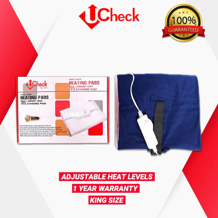 UCheck King Size Heating Pad – Electric Heat Pad for Back, Stomach & Neck Pain Relief
