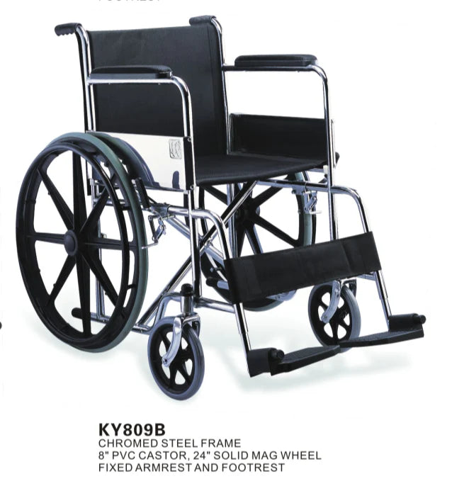 Wheelchair 809B-46 – High Quality Foldable Frame with Fibre Rim